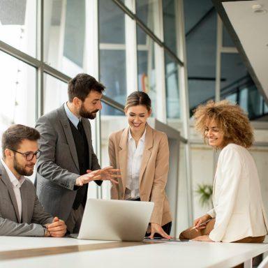 Group of multiethnic business people working together in the office